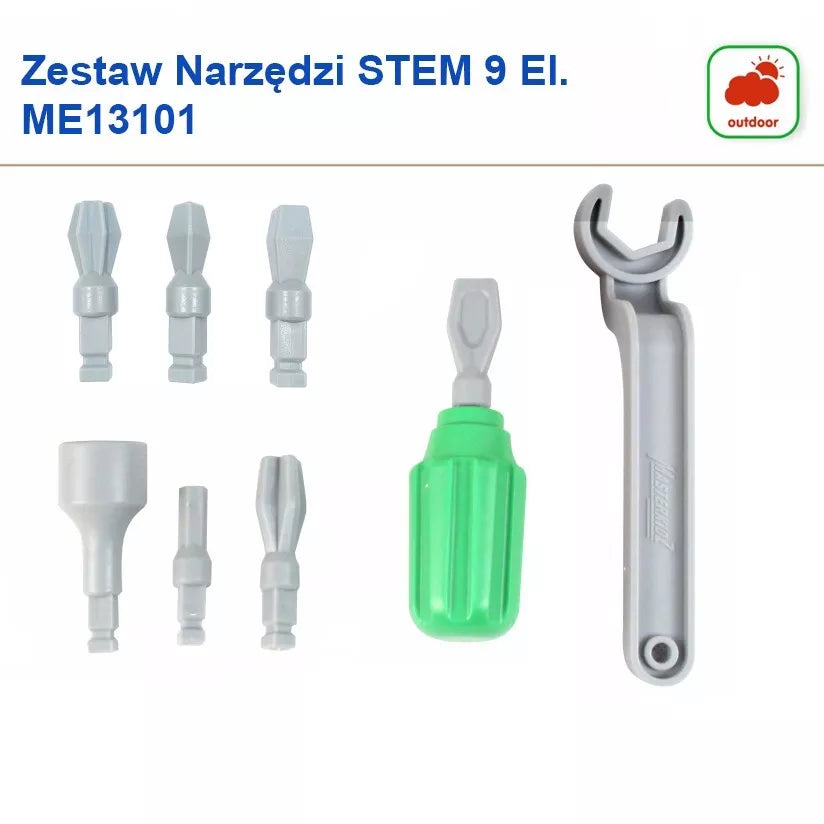 MASTERKIDZ Rankinių įrankių rinkinys (6 vnt.) – atsuktuvas ir veržliaraktis STEM mokslo ir edukacinei lentelei